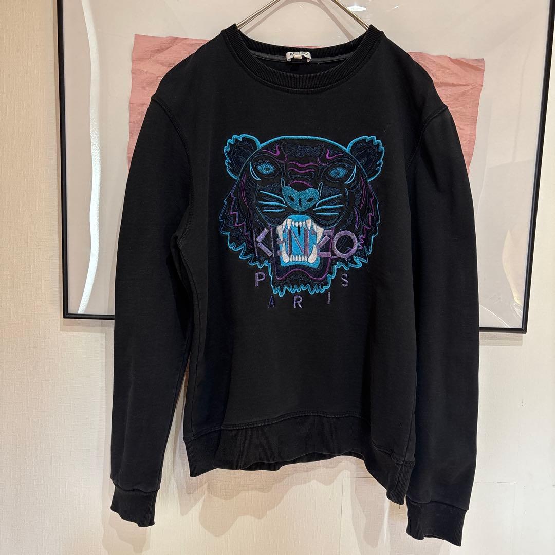 KENZO トラ刺繍 ブラック スウェット M