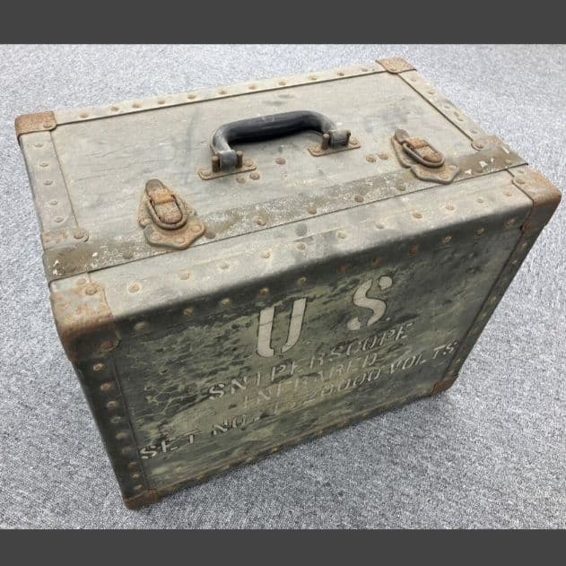 【本物】1951年製のアメリカ軍のM3赤外線狙撃兵用スコープ ボックス 特大