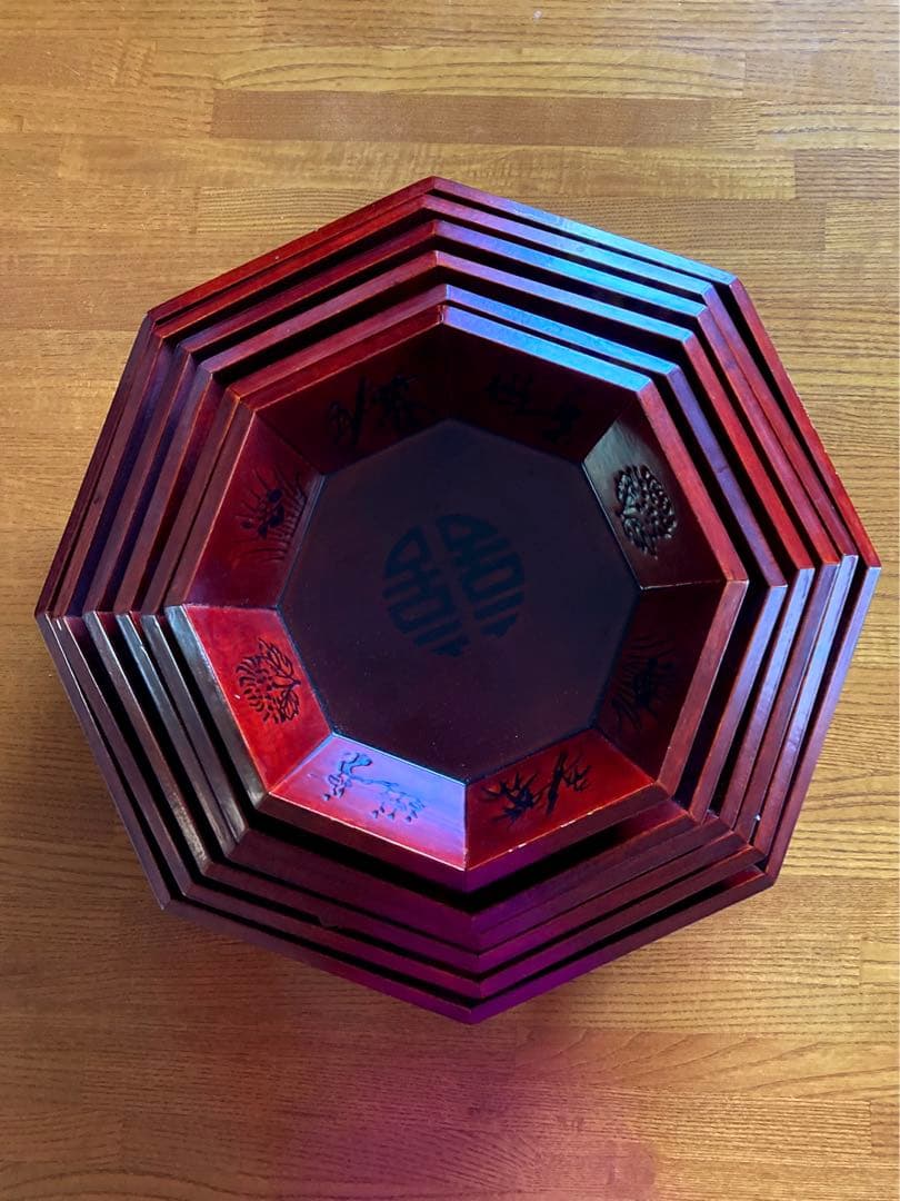 韓国伝統工芸品　螺鈿漆器　八角盛鉢　特許品　향자 ヒャンジャ　6段