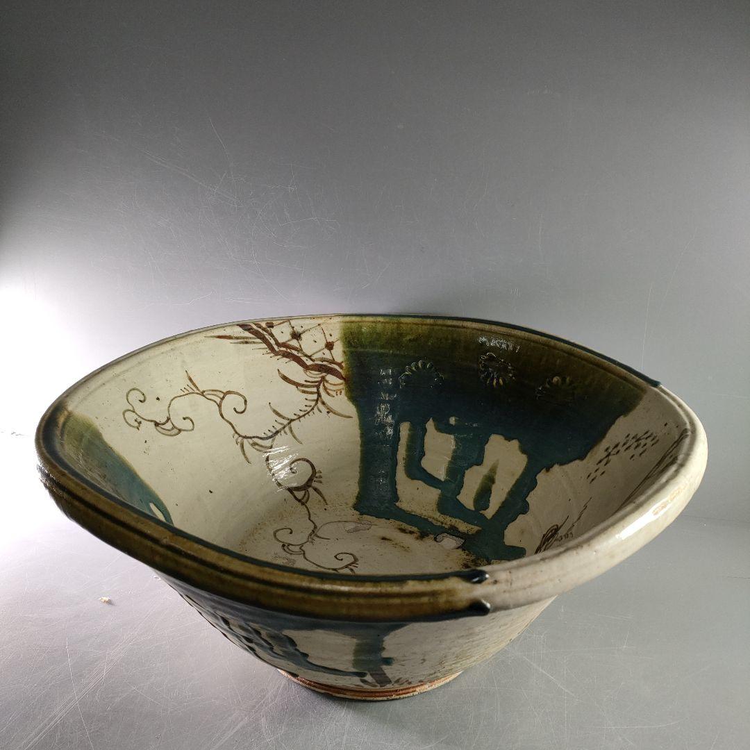 A887-4/織部大鉢/盛鉢/飾鉢/向付/