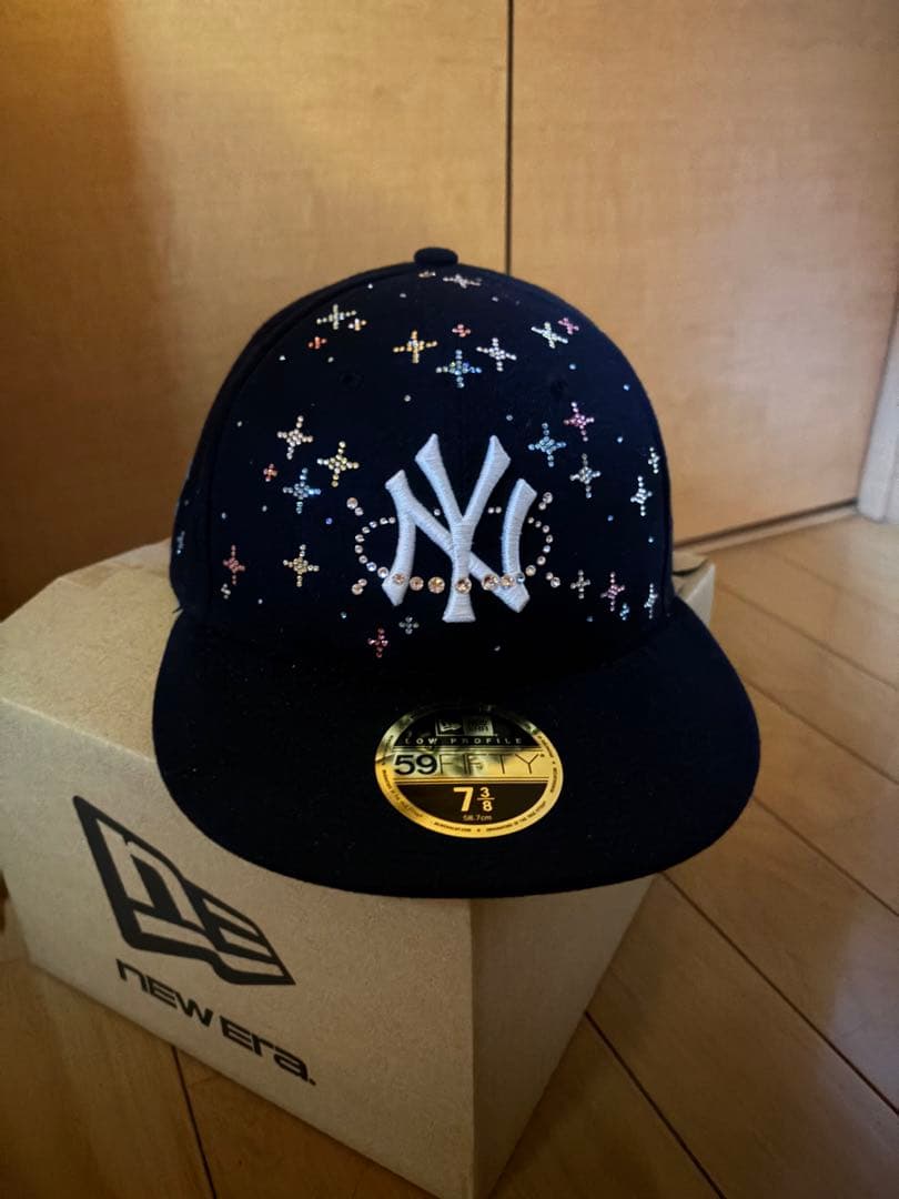 在庫処分New Era 59FIFTY ネイビー 73/8スワロフスキー