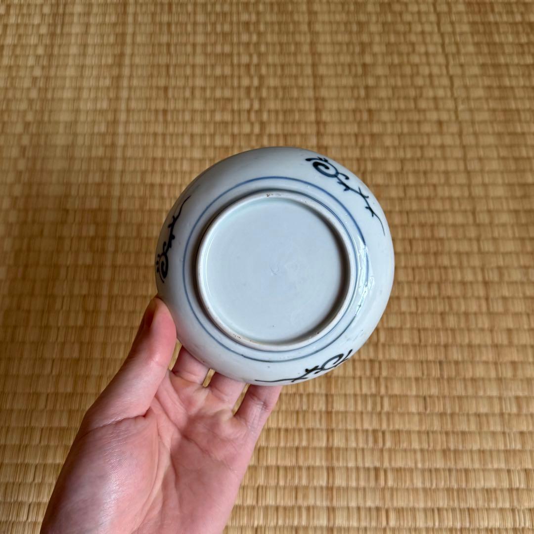 古伊万里 染付 捻り文 小皿 江戸時代 古染付 古波佐見 古美術 骨董 民藝