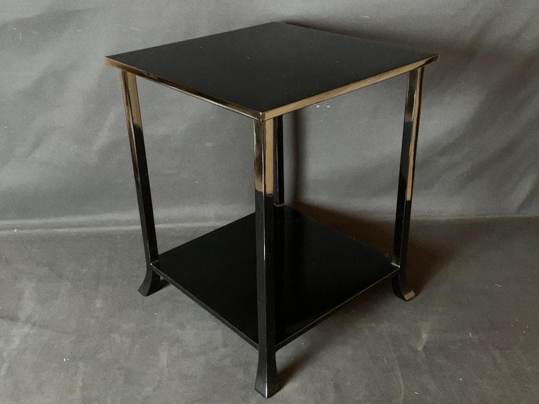 輪島塗 塩安製 真塗 天然木 冠卓 共箱 茶道具 水指棚 796