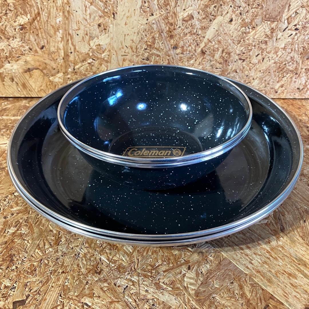 Coleman エナメル プレート ボウル コールマン 8枚セット