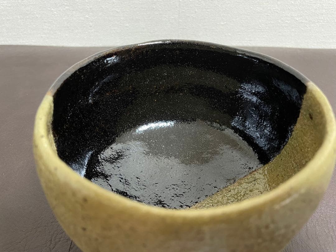 大樋年朗　掛分　黒茶盌　　共箱　共布　栞　大樋長左衛門　楽焼　黒楽　茶碗　茶道具