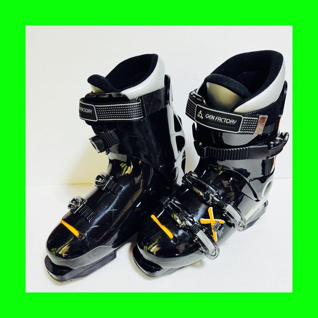 26cm GEN FACTORY 男性用スキーブーツ ブラックサイズ7 初心者