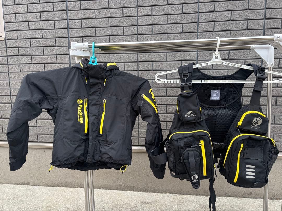 Pazdesignライジャケチャック難有　ウォームジャケットセット黒黄　値引可