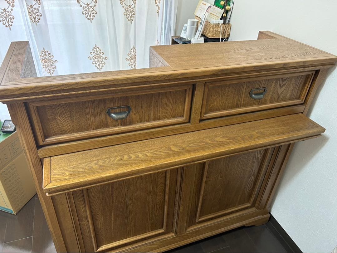 rin【美品】アンティーク調木製カウンター/ビューティーガレージ限定品