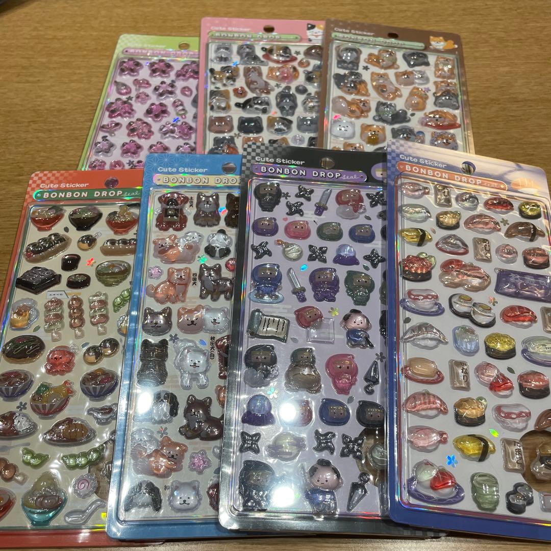 【国内正規品】ボンボンドロップシール　和柄　7枚セット