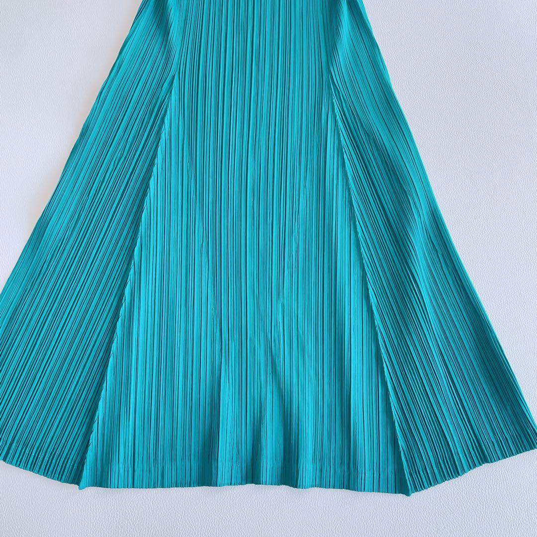 極美品✨近年✨プリーツプリーズ　トップス　チュニック　グリーン　サイズ3 緑