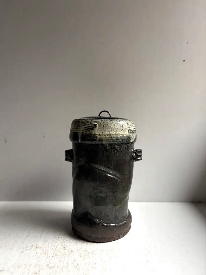 609 田中佐次郎 山瀬窯 水指 水差し 唐津焼 茶道 茶道具 未使用 希少